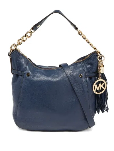 Pre-owned Michael Kors Vintage Leather Tassel Chain Bag In Blue