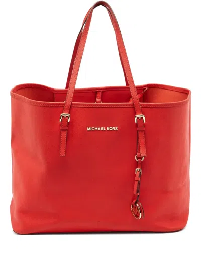 Pre-owned Michael Kors Vintage Leather Tote Bag In Red