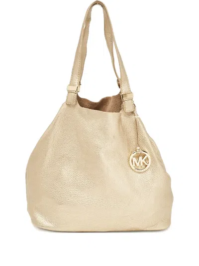 Pre-owned Michael Kors Vintage Leather Tote Bag In Gold