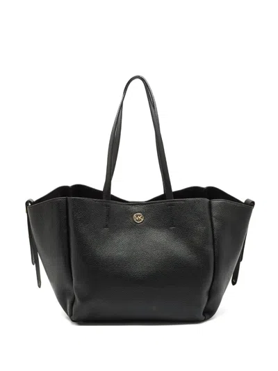 Pre-owned Michael Kors Vintage Pebbled-leather Tote Bag In Black