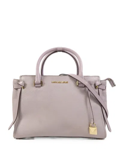 Pre-owned Michael Kors Vintage Leather Tote Bag In Purple