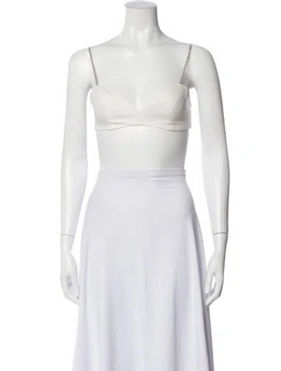 Pre-owned Michael Kors Vintage Linen Sports Bra In White