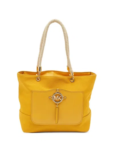 Pre-owned Michael Kors Vintage Logo-detail Shoulder Bag In Yellow