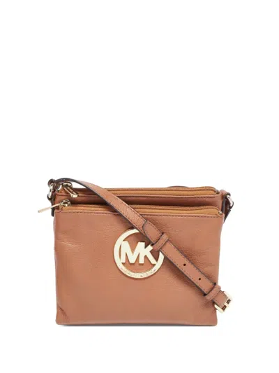 Pre-owned Michael Kors Vintage Logo Plaque Cross Body Bag In Brown