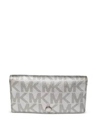 Pre-owned Michael Kors Vintage Logo-printed Metallic Wallet