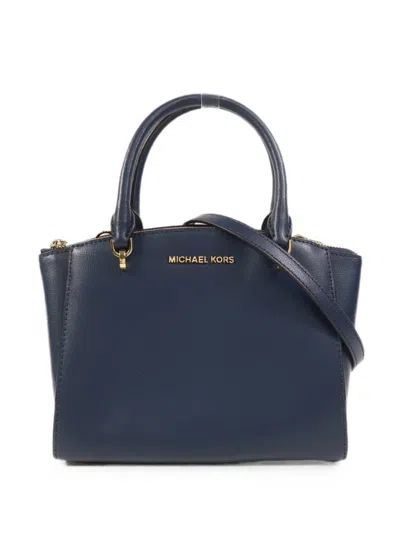 Pre-owned Michael Kors Vintage Logo-detail Leather Shoulder Bag In Blue