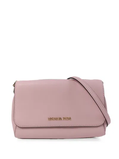 Pre-owned Michael Kors Vintage Logo-plaque Leather Shoulder Bag In Pink