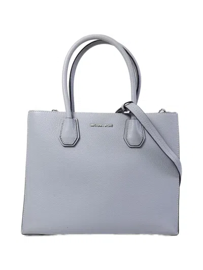 Pre-owned Michael Kors Vintage Logo-plaque Leather Tote Bag In Blue