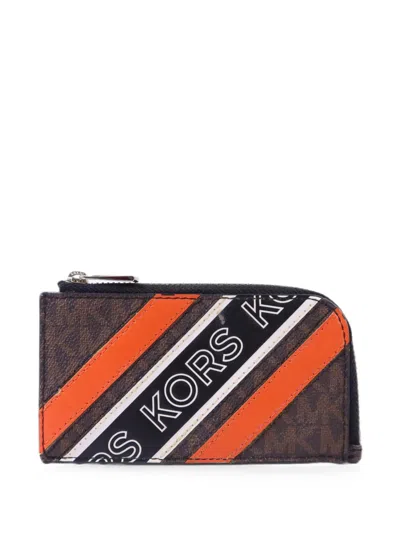 Pre-owned Michael Kors Vintage Logo-print Wallet In Brown