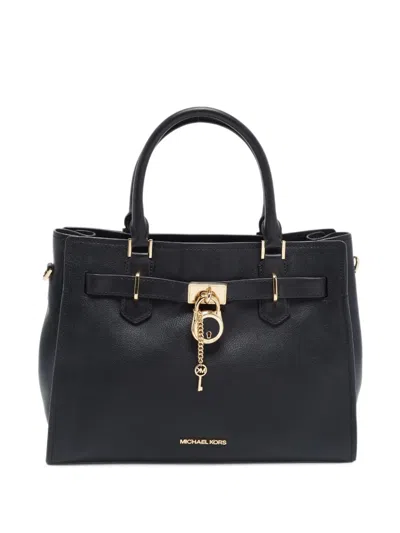 Pre-owned Michael Kors Vintage Medium Hamilton Leather Tote Bag In Black