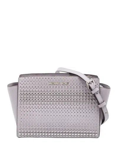 Pre-owned Michael Kors Vintage Medium Selma Studded Cross Body Bag In Purple