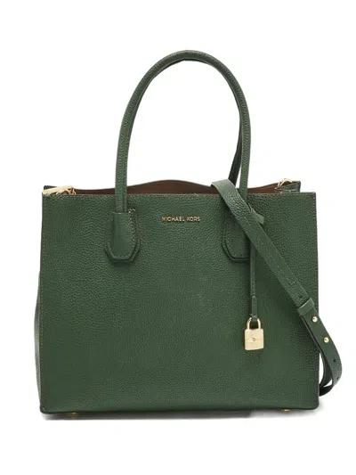 Pre-owned Michael Kors Vintage Mercer Leather Tote In Green