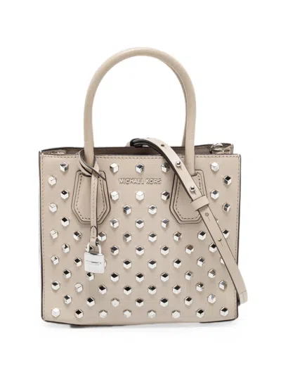 Pre-owned Michael Kors Vintage Mercer Studded Tote Bag In 中性色