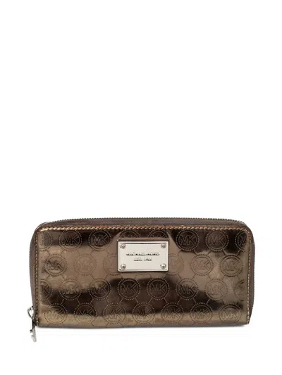 Pre-owned Michael Kors Vintage Metallic Logo-detail Zip Wallet