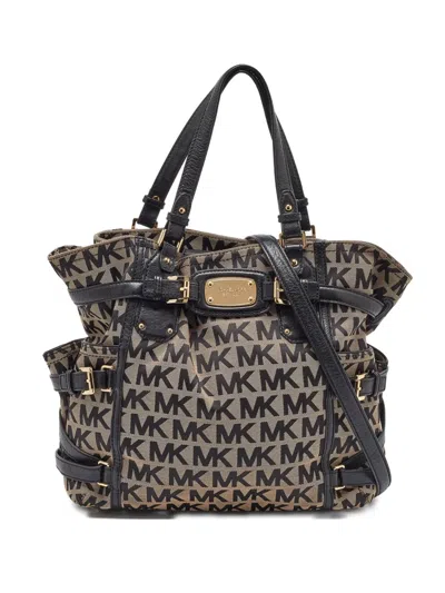 Pre-owned Michael Kors Vintage Monogram-pattern Tote Bag In Neutral