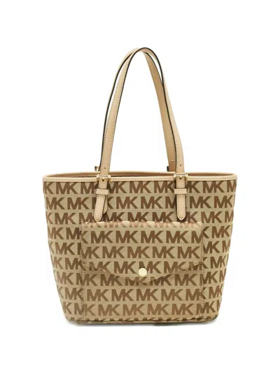 Pre-owned Michael Kors Vintage Monogram Shoulder Bag In Neutral