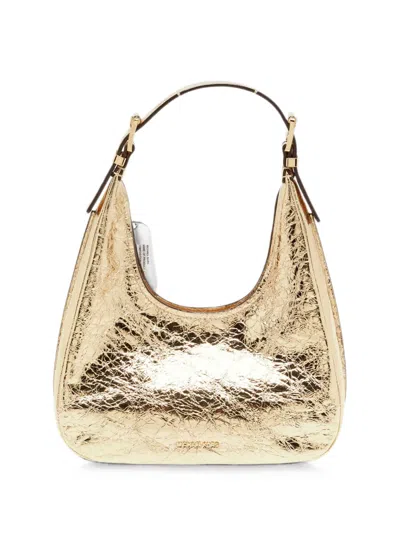 Pre-owned Michael Kors Vintage Nolita Crinkled Shoulder Bag In Gold