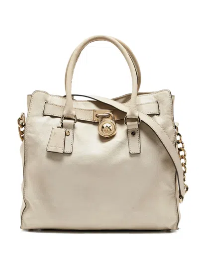 Pre-owned Michael Kors Vintage Padlock Leather Tote Bag
