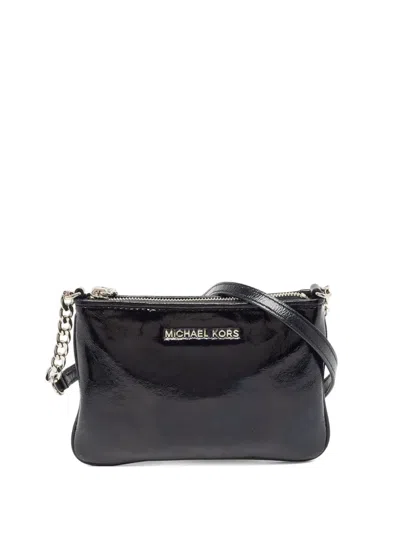 Pre-owned Michael Kors Vintage Patent Leather Cross Body Bag In Black