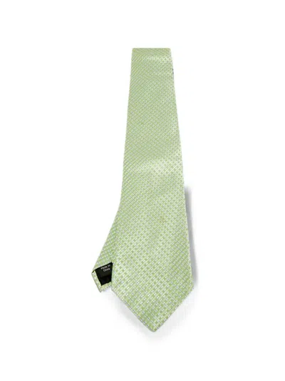 Pre-owned Michael Kors Vintage Patterned Silk Tie In Green