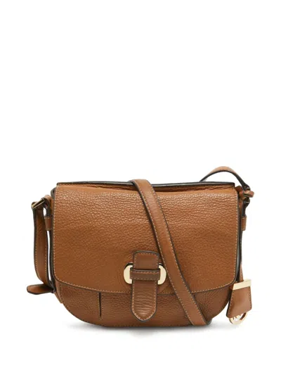 Pre-owned Michael Kors Vintage  Leather Flap Crossbody Bag In Brown