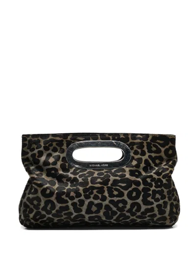 Pre-owned Michael Kors Vintage  Leopard Print Metal Detail Clutch