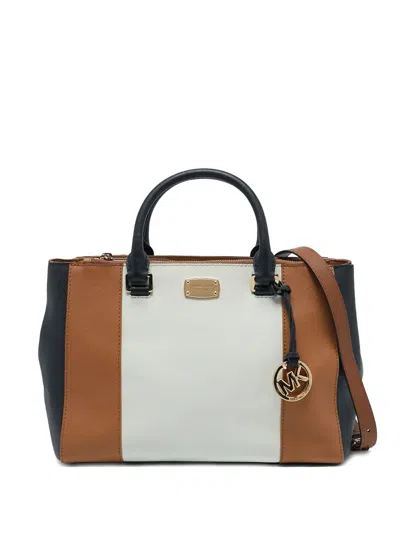 Pre-owned Michael Kors Vintage  Panelled Leather Tote Bag In Brown