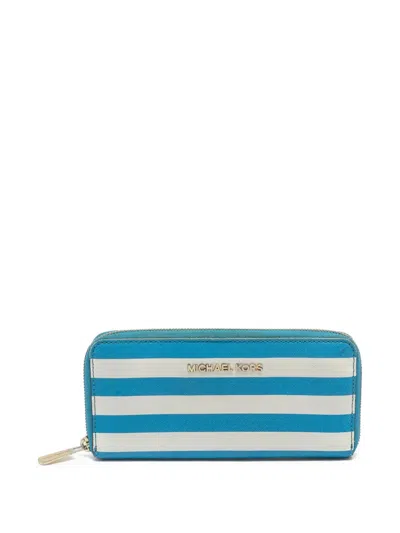 Pre-owned Michael Kors Vintage  Striped Leather Wallet