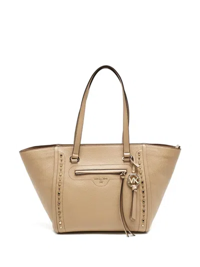 Pre-owned Michael Kors Vintage  Studded Leather Tote Bag In Brown