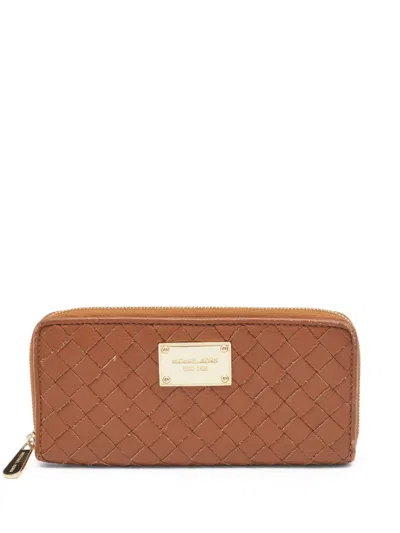 Pre-owned Michael Kors Vintage  Woven Zip-around Wallet