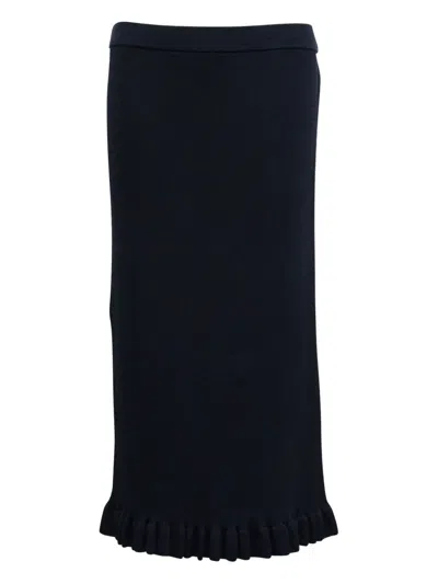 Pre-owned Michael Kors Vintage Ruffled-hem Skirt In Blue