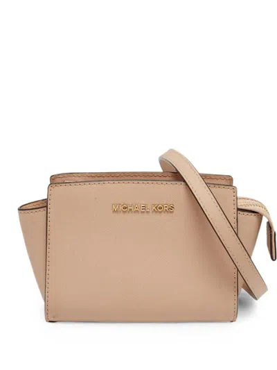 Pre-owned Michael Kors Vintage Selma Leather Cross Body Bag In Neutral