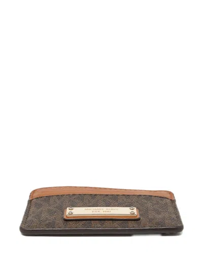 Pre-owned Michael Kors Vintage Signature Card Case In Brown