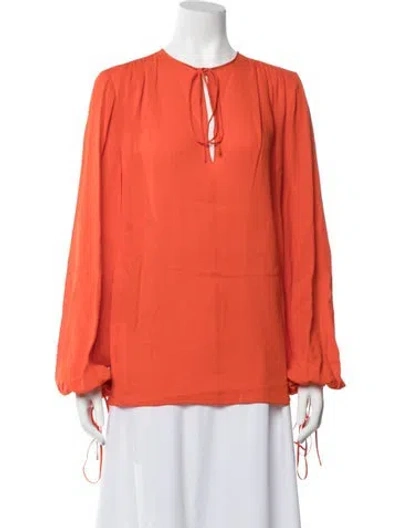 Pre-owned Michael Kors Vintage Silk Blouse In Orange