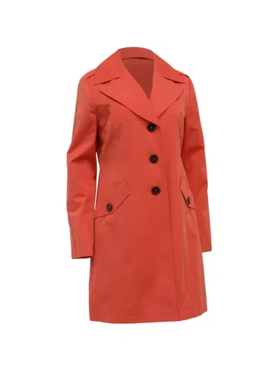Pre-owned Michael Kors Vintage Single-breasted Cotton Trench Coat In Orange