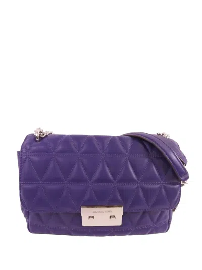 Pre-owned Michael Kors Vintage Sloan Quilted Chain Shoulder Bag In Purple