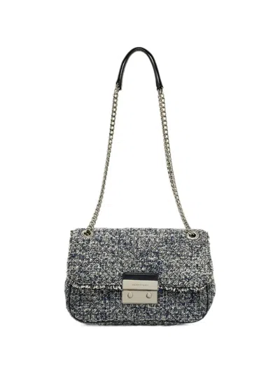 Pre-owned Michael Kors Vintage Sloan Tweed Shoulder Bag In Blue