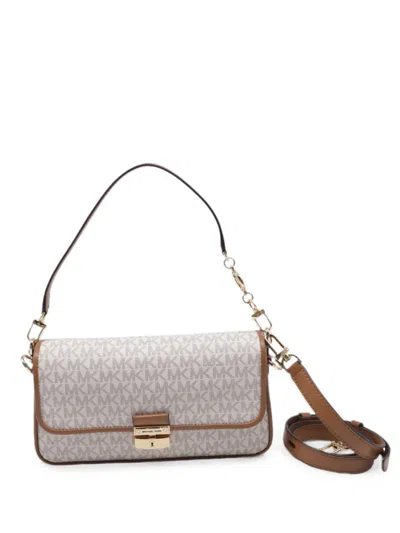 Pre-owned Michael Kors Vintage Small Bradshaw Pattern Shoulder Bag In Neutral