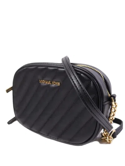 Pre-owned Michael Kors Vintage Small Rose Quilted Leather Crossbody Bag In Black