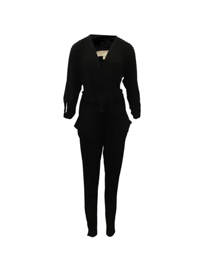 Pre-owned Michael Kors Vintage Studded Tie-waist Jumpsuit In Black