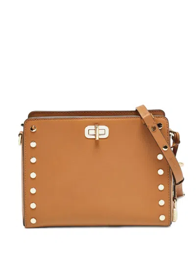Pre-owned Michael Kors Vintage Sylvie Stud Shoulder Bag In Brown