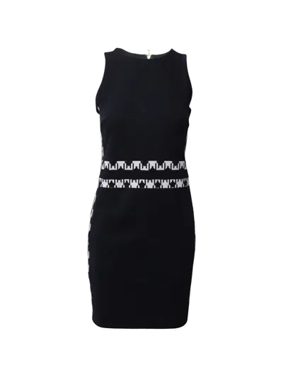 Pre-owned Michael Kors Vintage Trim Sheath Mini Dress In Blue