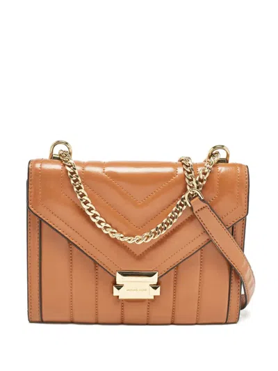 Pre-owned Michael Kors Vintage Whitney Quilted Leather Shoulder Bag In Brown