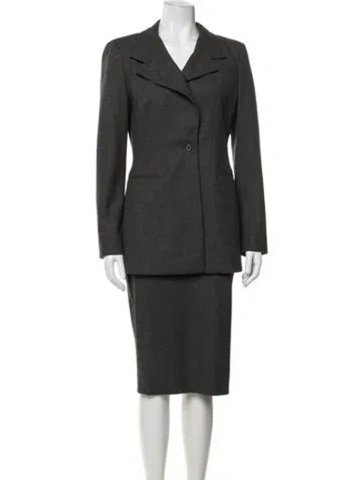 Pre-owned Michael Kors Vintage Wool Skirt Suit In Grey