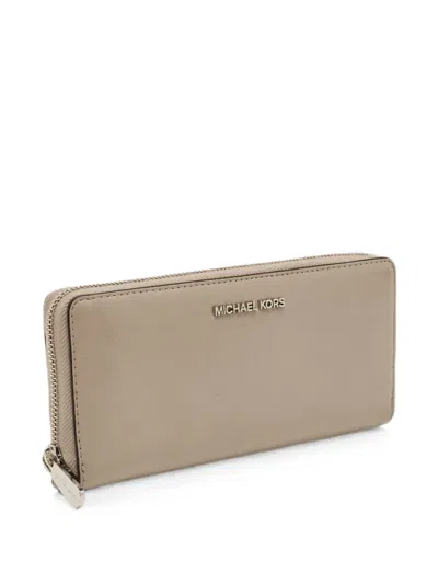 Pre-owned Michael Kors Vintage Zip-around Continental Wallet In Neutral