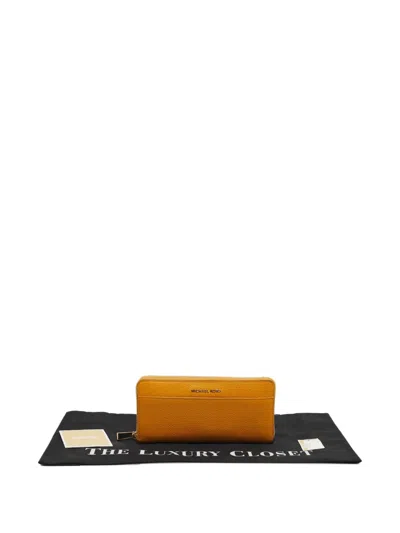 Pre-owned Michael Kors Vintage Zip-around Wallet In Yellow