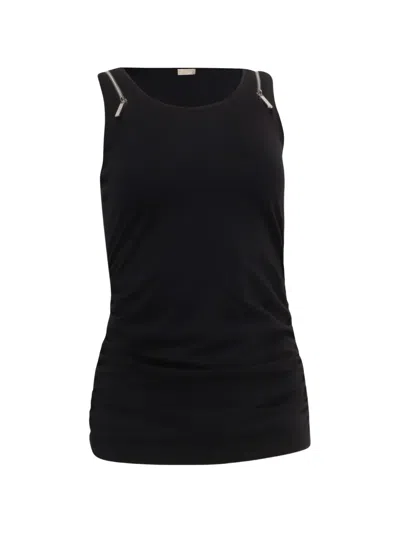 Pre-owned Michael Kors Vintage Zip-detail Tank Top In Black