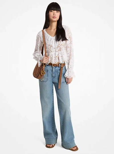 Michael Kors Violette Stretch Denim Jeans In Blue