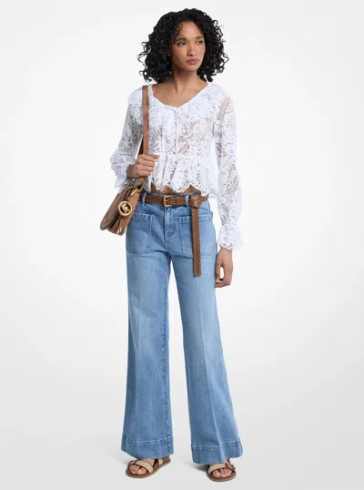 Michael Kors Violette Stretch Denim Jeans In Blue