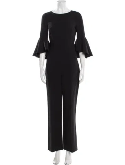 Pre-owned Michael Kors Virgin Wool Bateau Neckline Jumpsuit In Black